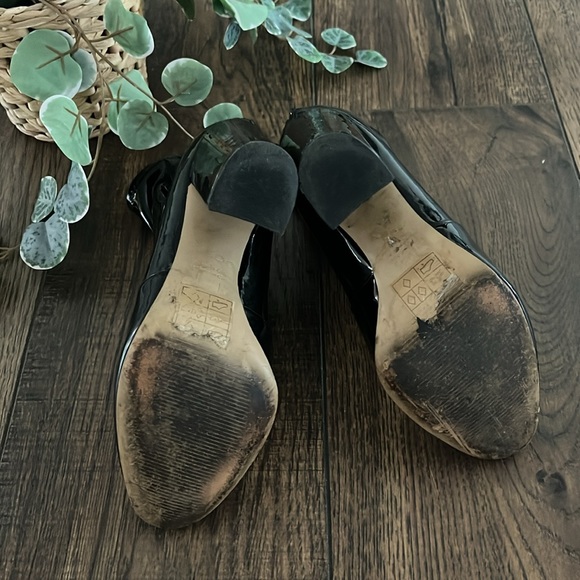 Aldo Aurella Black Patent Leather Sock Booties in Black - Picture 6 of 7